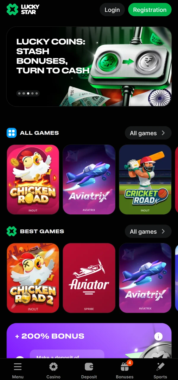 Open the LuckyStar website to add it to your iOS device.