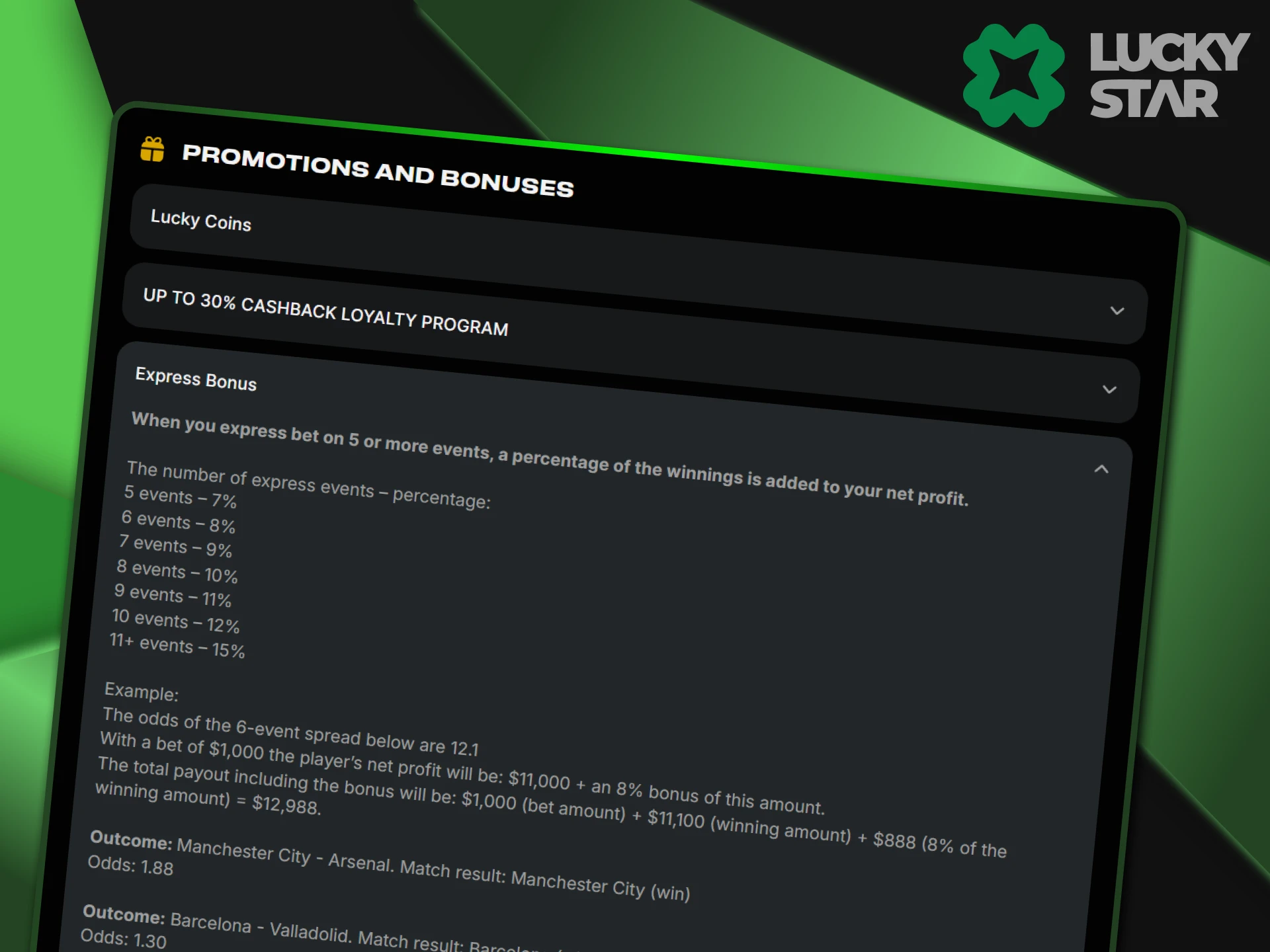 It is recommended to study the bonus terms and conditions before using bonuses on LuckyStar.
