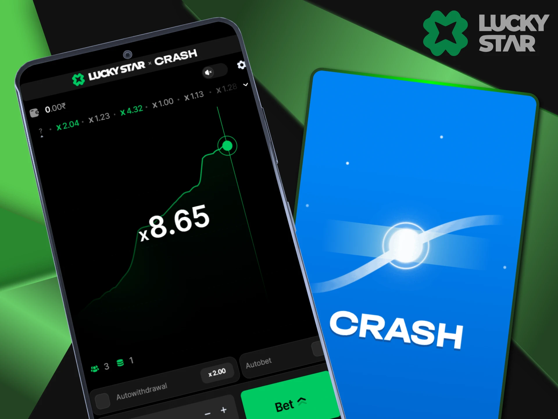 You can play Crash in the LuckyStar smartphone app.