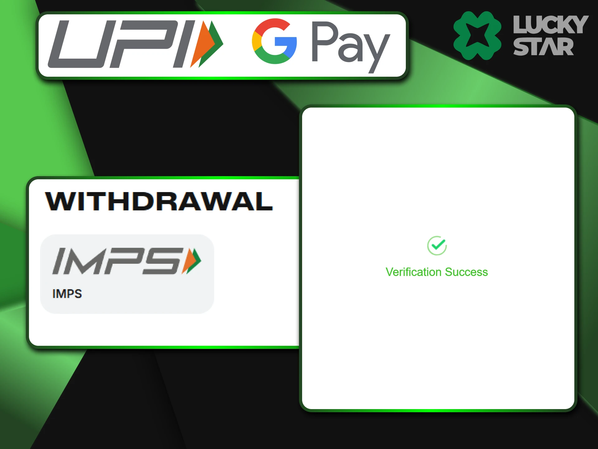 LuckyStar and Google Pay require verification before withdrawing funds.