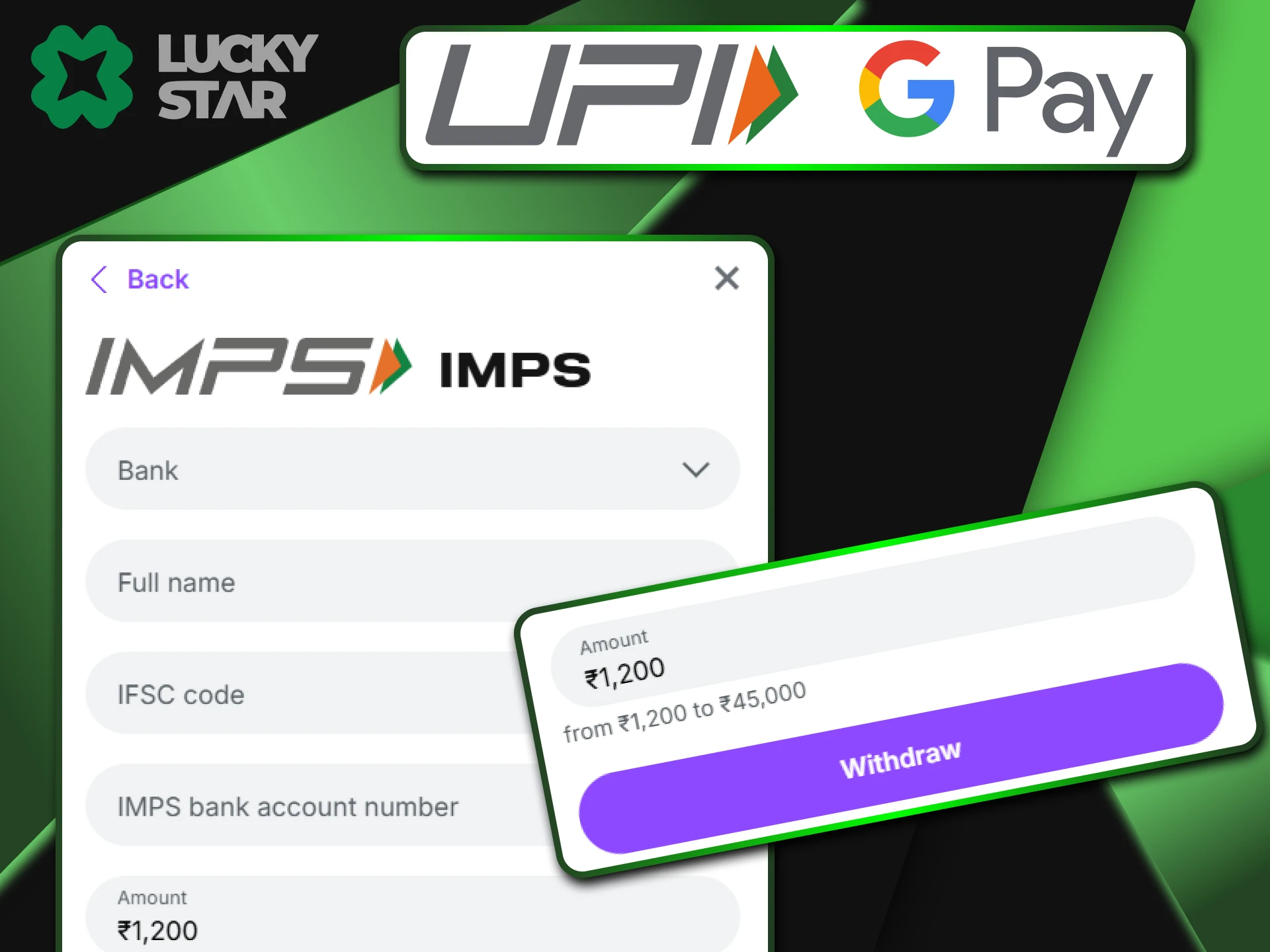 Be careful when entering data when withdrawing funds via Google Pay on the LuckyStar website.