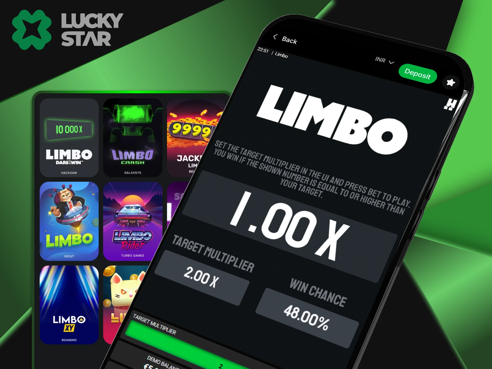 You can find the Limbo game in the LuckyStar app.