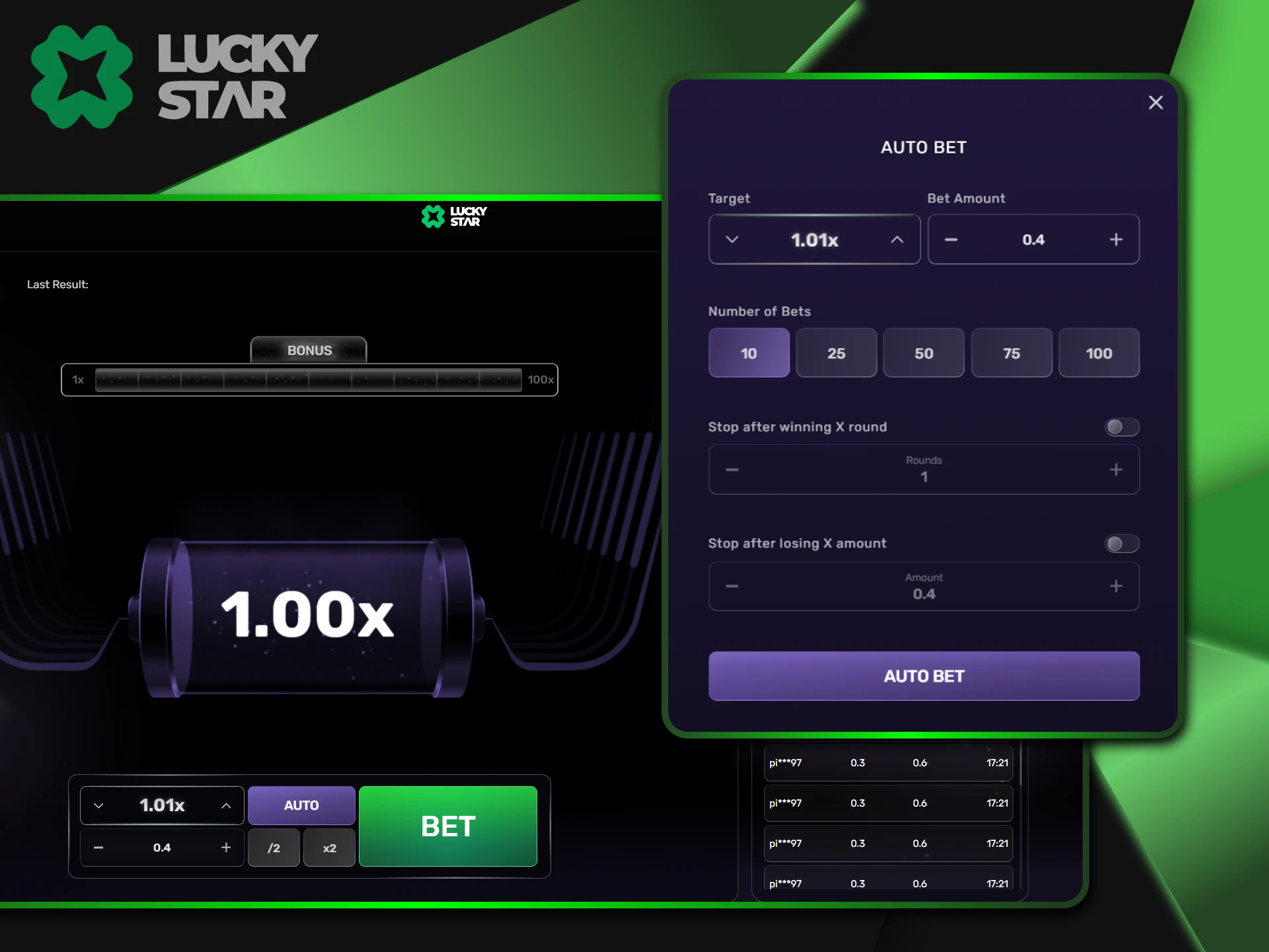 Use the autoplay feature for Limbo from LuckyStar.