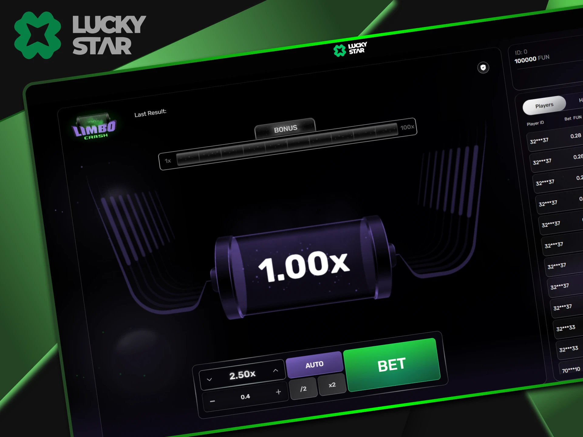 1000 odds is the goal to aim for in the Limbo game from LuckyStar.