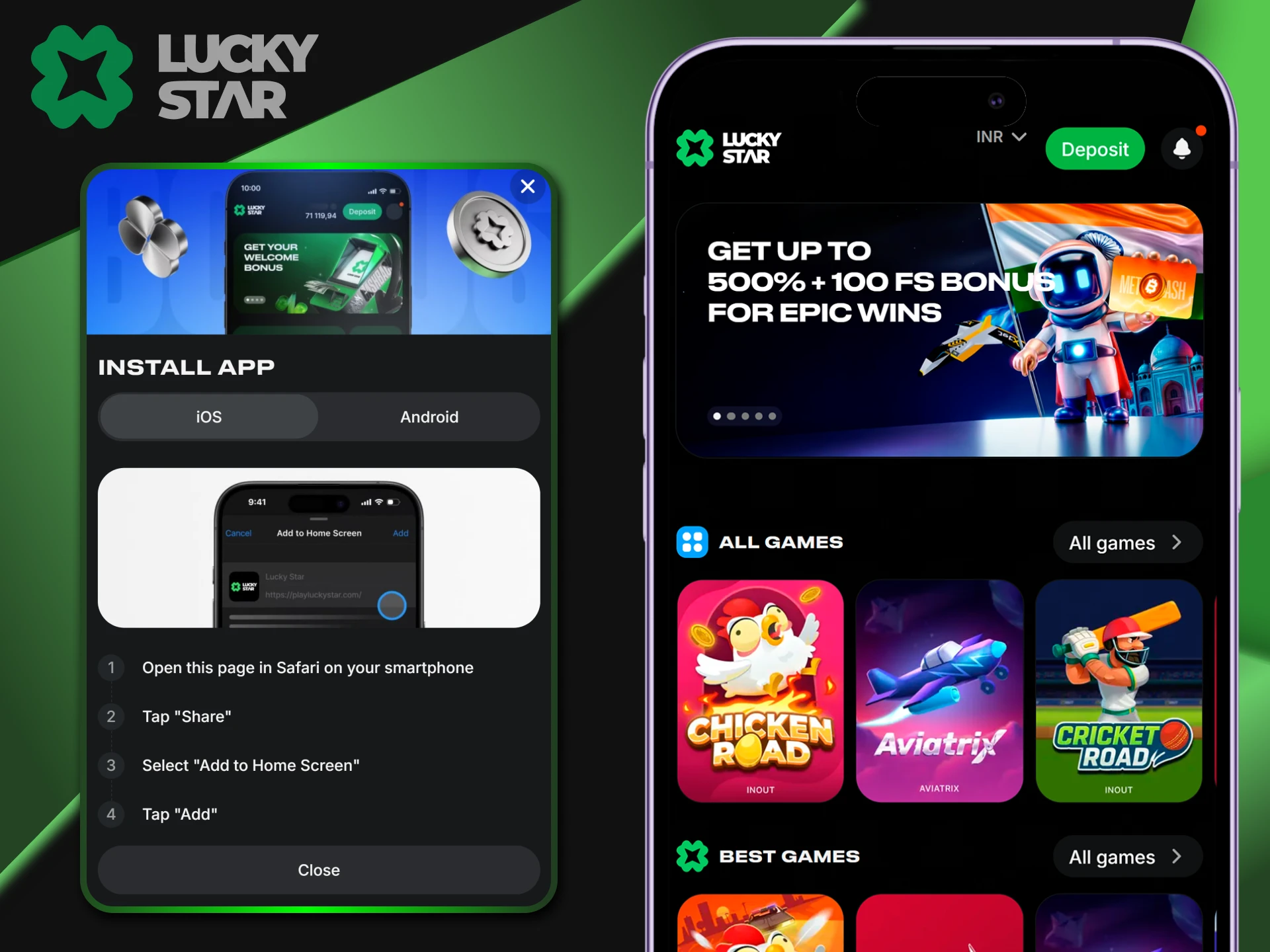 There is also a LuckyStar app for iOS devices.