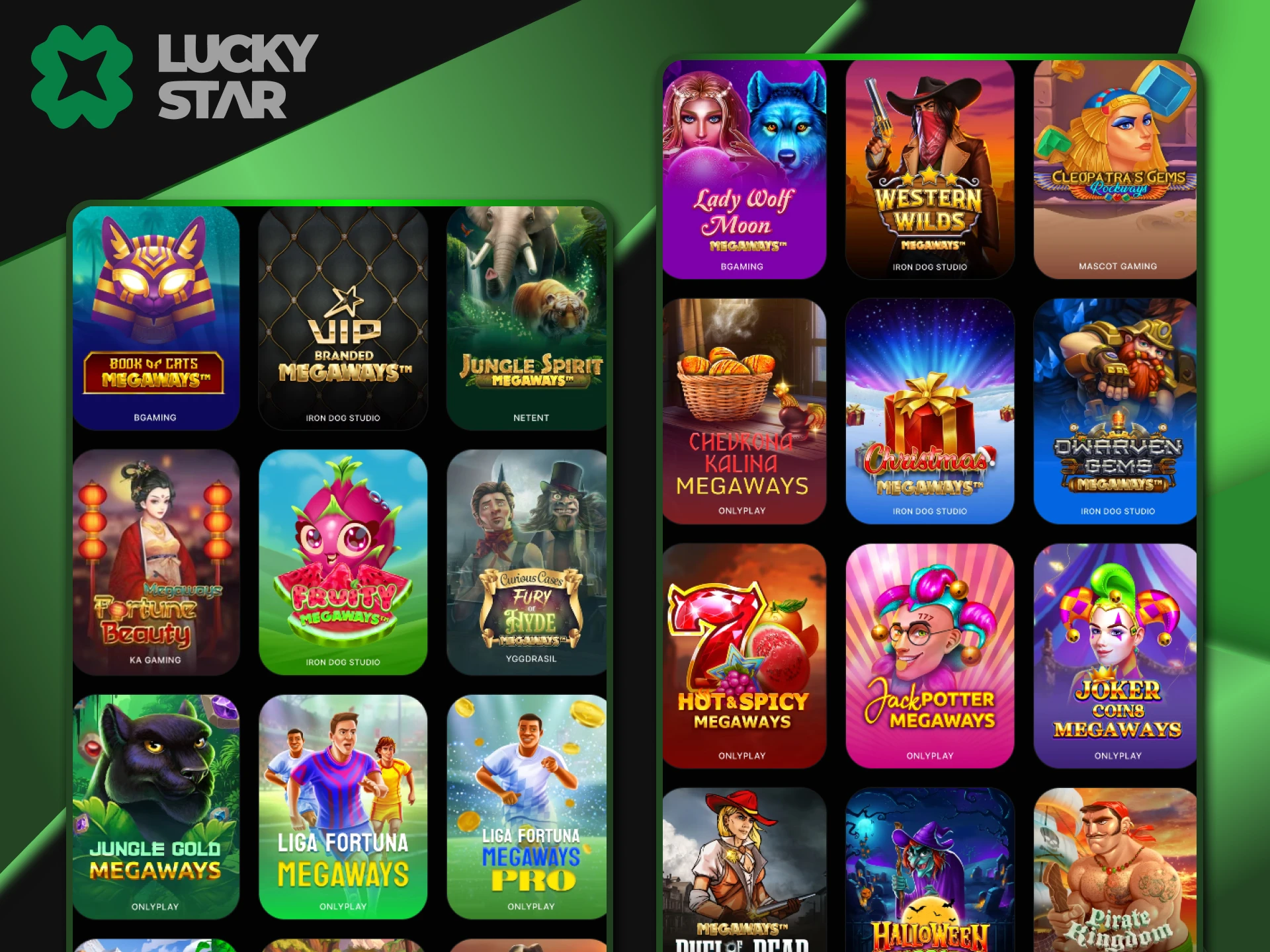 Hit the jackpot with LuckyStar in the casino section.