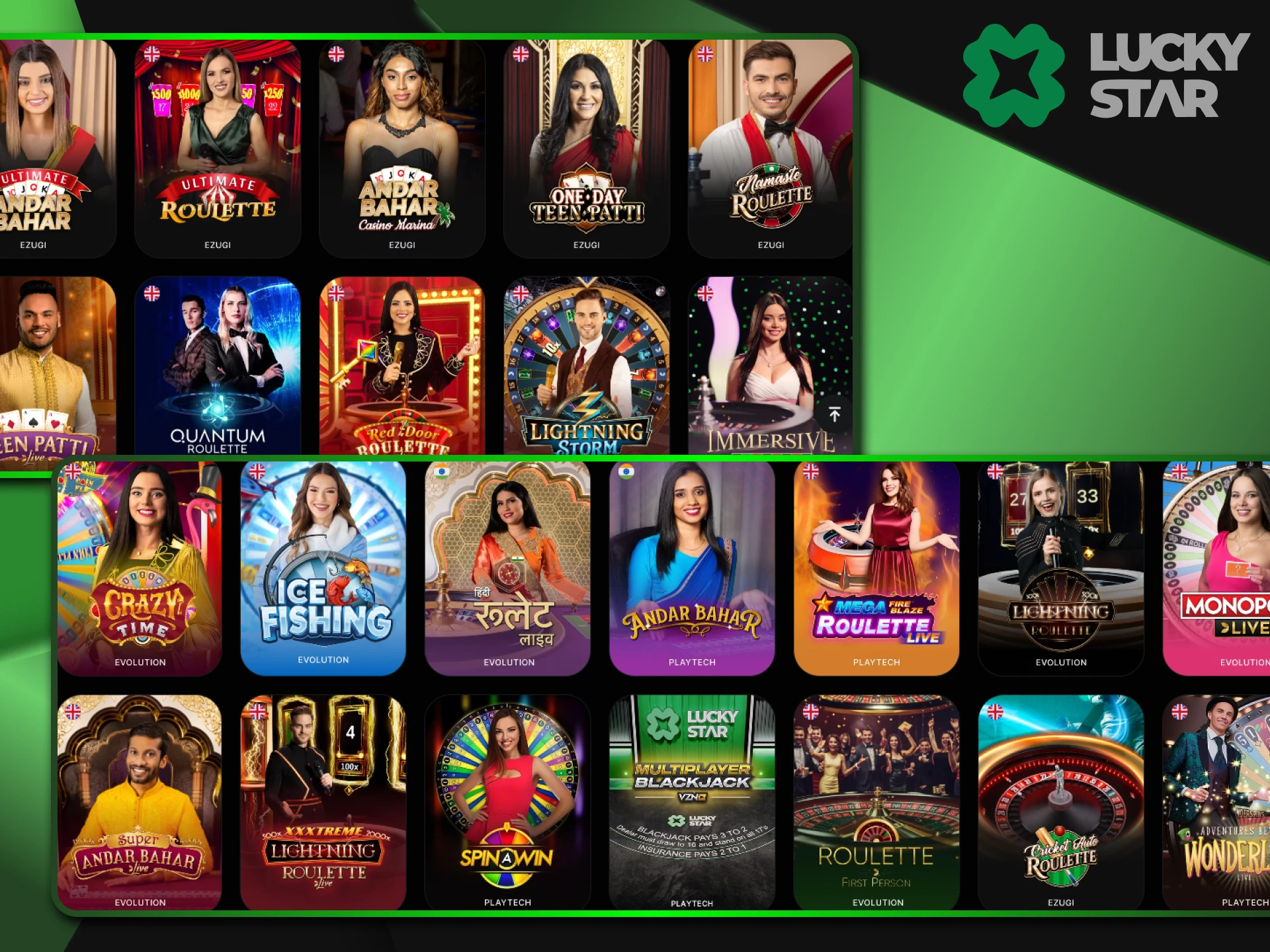 Live casino will give you unforgettable emotions on the LuckyStar website.