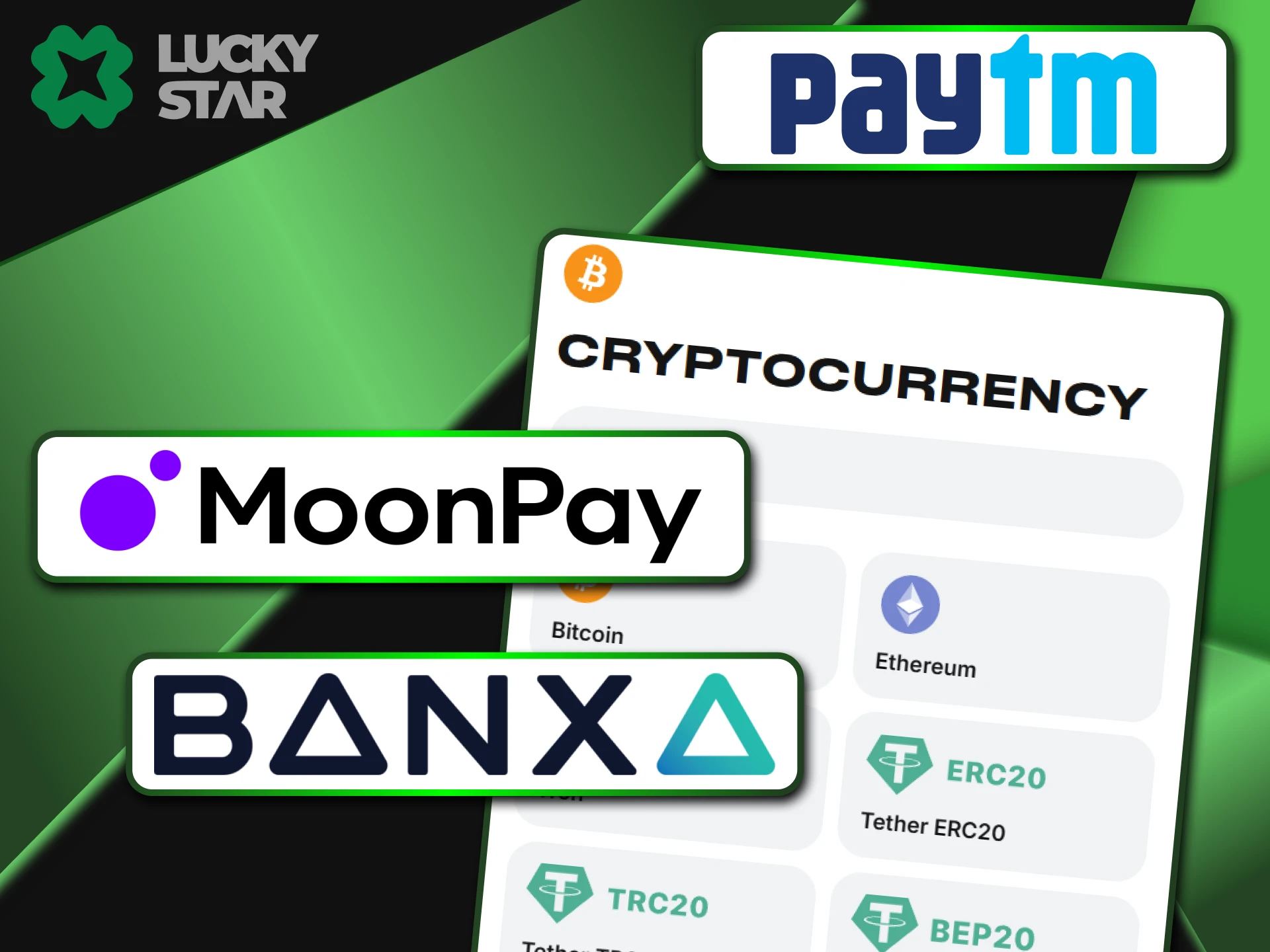 PayTM allows you to buy cryptocurrency on the LuckyStar website.