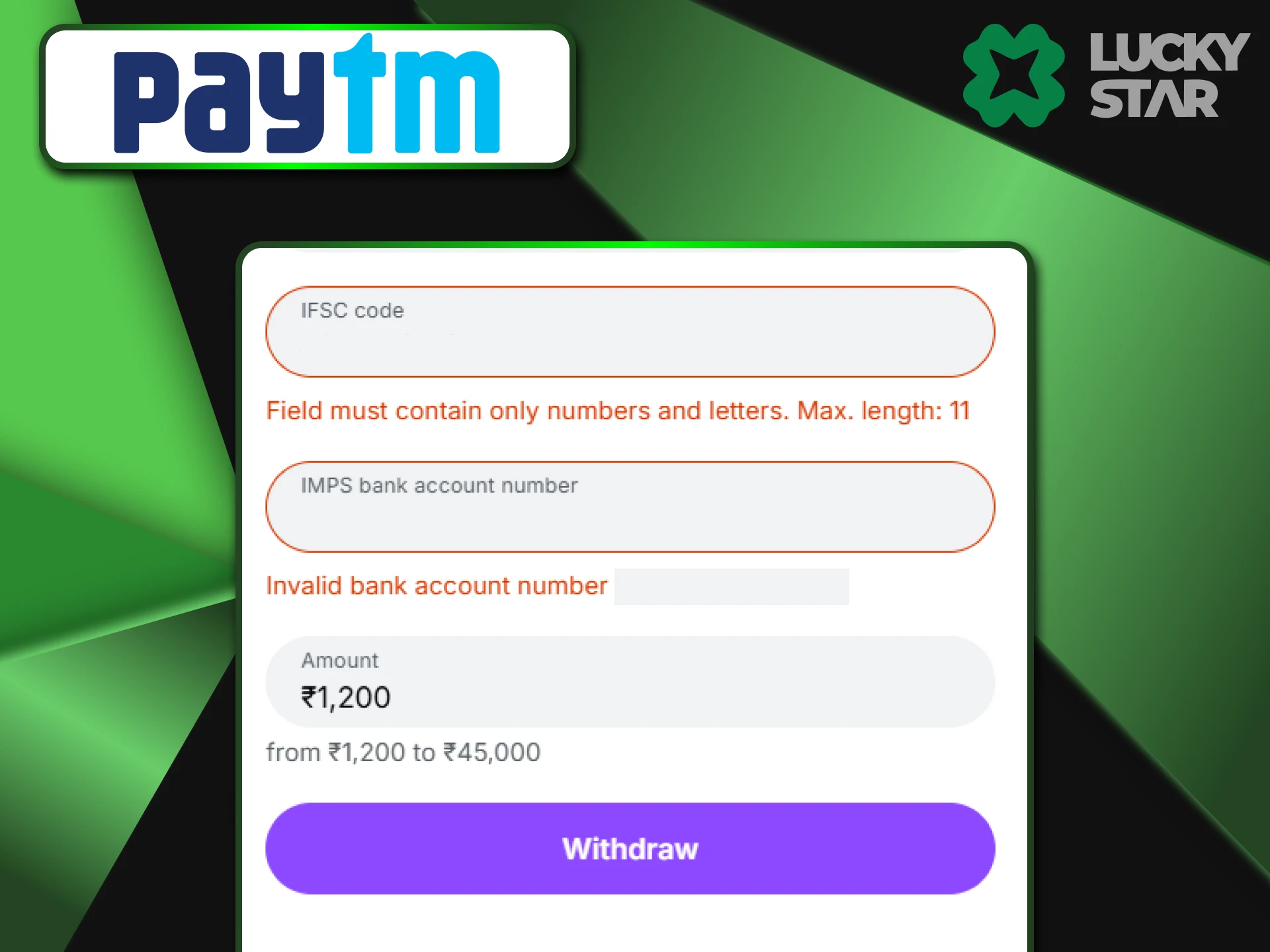 Always check your UPI ID when making a transaction through PayTM on LuckyStar.