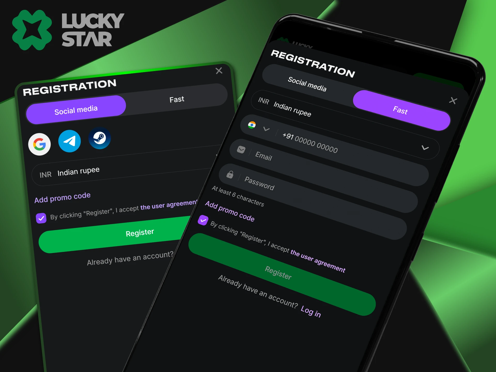 Registration is available through the LuckyStar app.